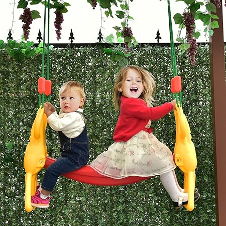 COSTWAY Kinderschaukel Schaukel Babyschaukel Doppelschaukel Schaukelsitz Babyschaukelsitz 2 Sitzer