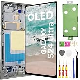 OLED Galaxy S24 Ultra Screen Replacement for Samsung Galaxy S24 Ultra 5G LCD Screen Touch Digitizer Display Pantalla with Frame Tool kit SM-S928U Support Fingerprint(Titanium Gray)