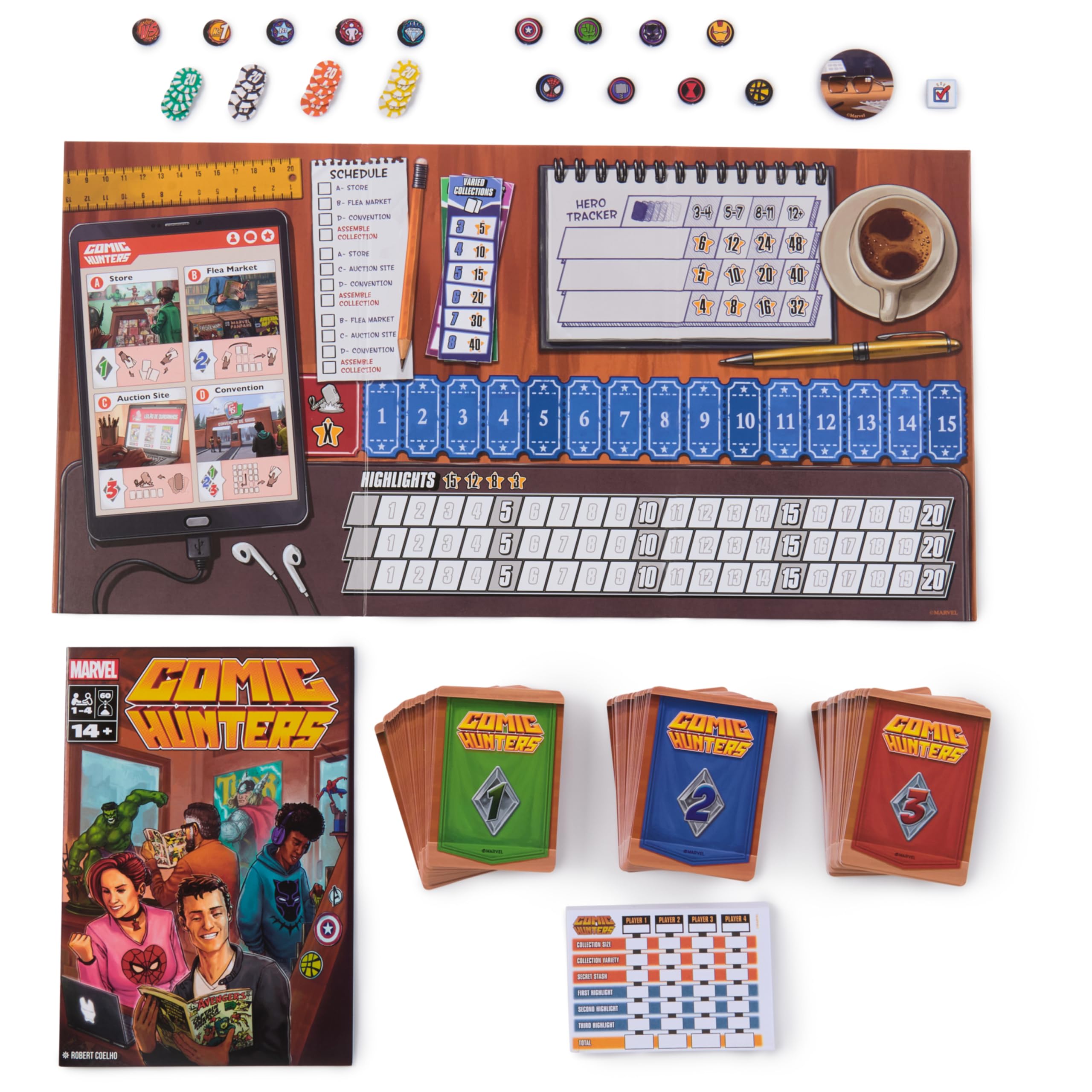 Spin Master Games, Marvel Comic Hunters, Comic Collecting Strategy Card Game for Fans of Marvel Rivals & Action Movies, 1-4 Players, for Ages 14 & Up