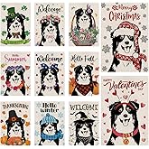 Seasonal Garden Flags Australian Shepherd Dog Double Sided Flags Set of 11 Holiday Farmhouse Indoor Outdoor Yard Lawn Christams Gifts Decorations 12.5x18 Inch