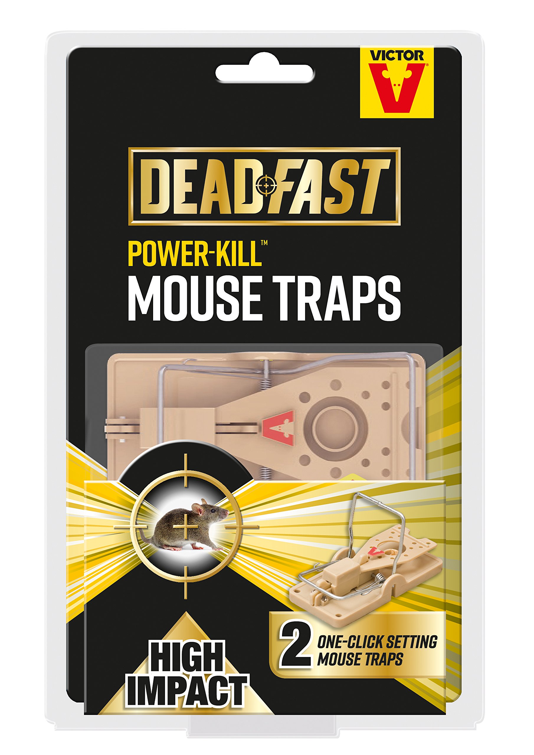Deadfast 20300576 Power Kill Mouse Trap, Twin Pack, Black
