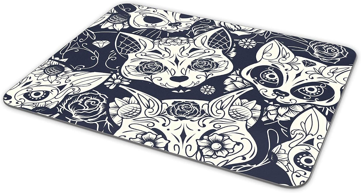 Sugar Skull Cats Mouse Mat Pad - Cat Animal Student Girls Computer #14218, Multicolor, 23.5cm x 19.6cm x 5mm - Image 5
