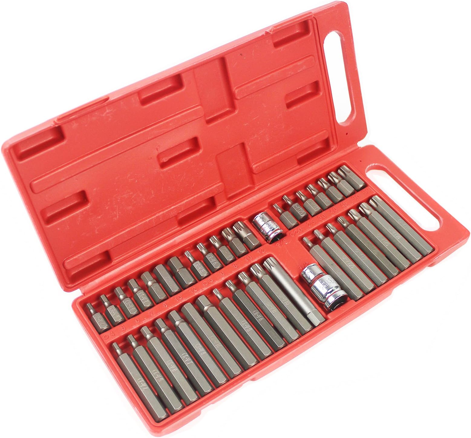 PANGOLIN Hex, Torx and Spline Driver Socket Bit Set, 40-Piece Combination Bits Set, Triple Square Socket Set