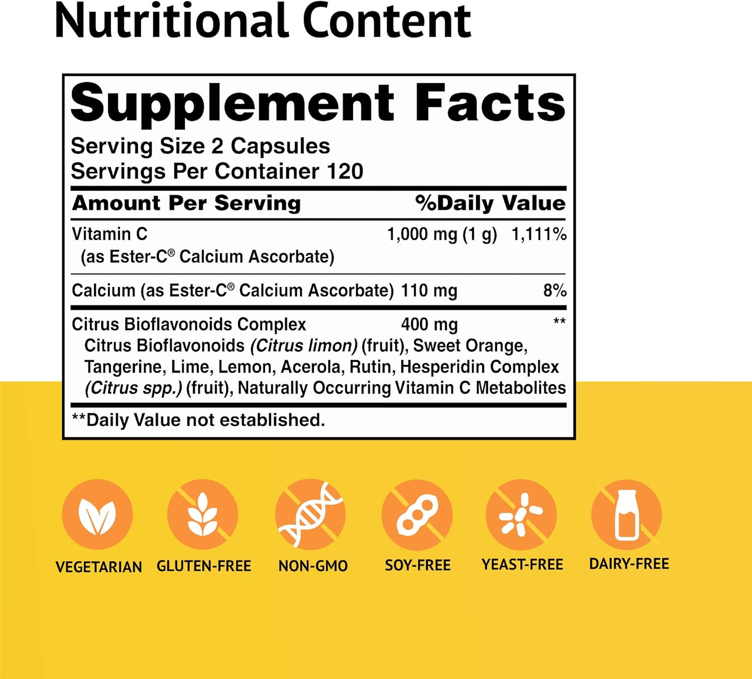 American Health Ester-C with Citrus Bioflavonoids Capsules - Gentle On Stomach, Non-Acidic Vitamin C - 240 Count (120 Servings): Health & Personal Care