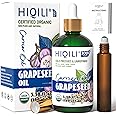 HIQILI 3.38 Fl Oz Organic Grapeseed Oil for Hair, for Skin, Carrier Oil for Essential Oils Mixing, 100% Pure & Natural-100ML