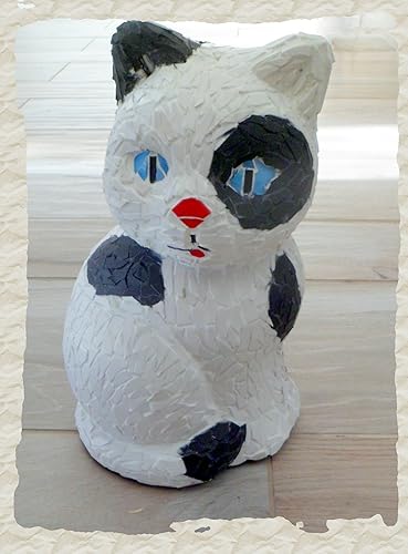 White Cat Chat Blanc Et Noir En Mosaïque émaux De Briare