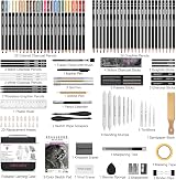 HIFORNY 126 Pcs Drawing Kit Sketch Pencil Set with 3-Color Sketchbook view 2