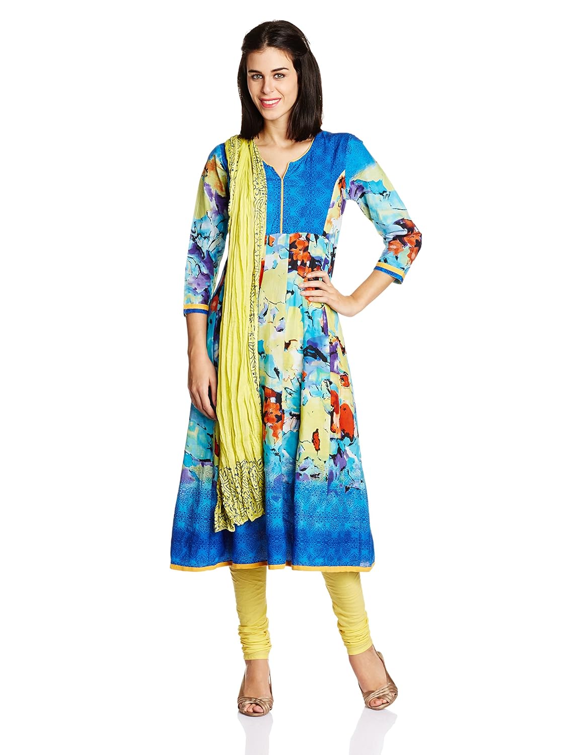 rain and rainbow women's anarkali salwar suit