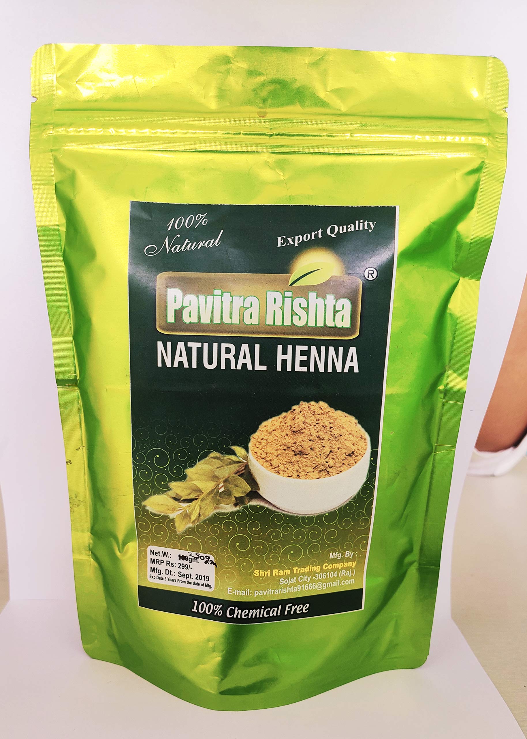Pavitra Rishta 100% Organic Henna Leaves Powder For Hair and Hand 250 Gram