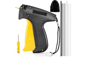 BAILY CHEER Tagging Gun for Clothing, Micro Fine Stitch Gun for Clothes Sewing, Quick Fixed Tag Gun Kit Mini Stitch Gun with 2 Needles,1 Storage Bag, 1800 Clear & 1800 Black 0.17‘’ Micro Fasteners