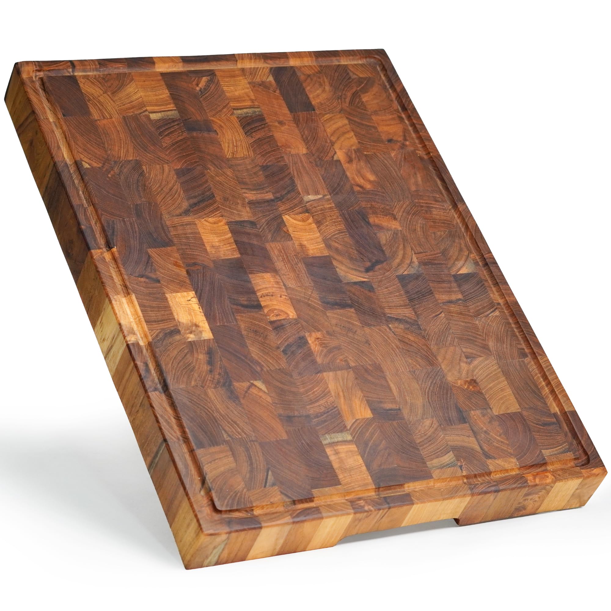 Photo 1 of (see images for damage) SHUMARU Teak End-Grain Wood Cutting Board - 17x13x1.5” Butcher Block | Handmade in Bali - Silky-Smooth, Juice Groove