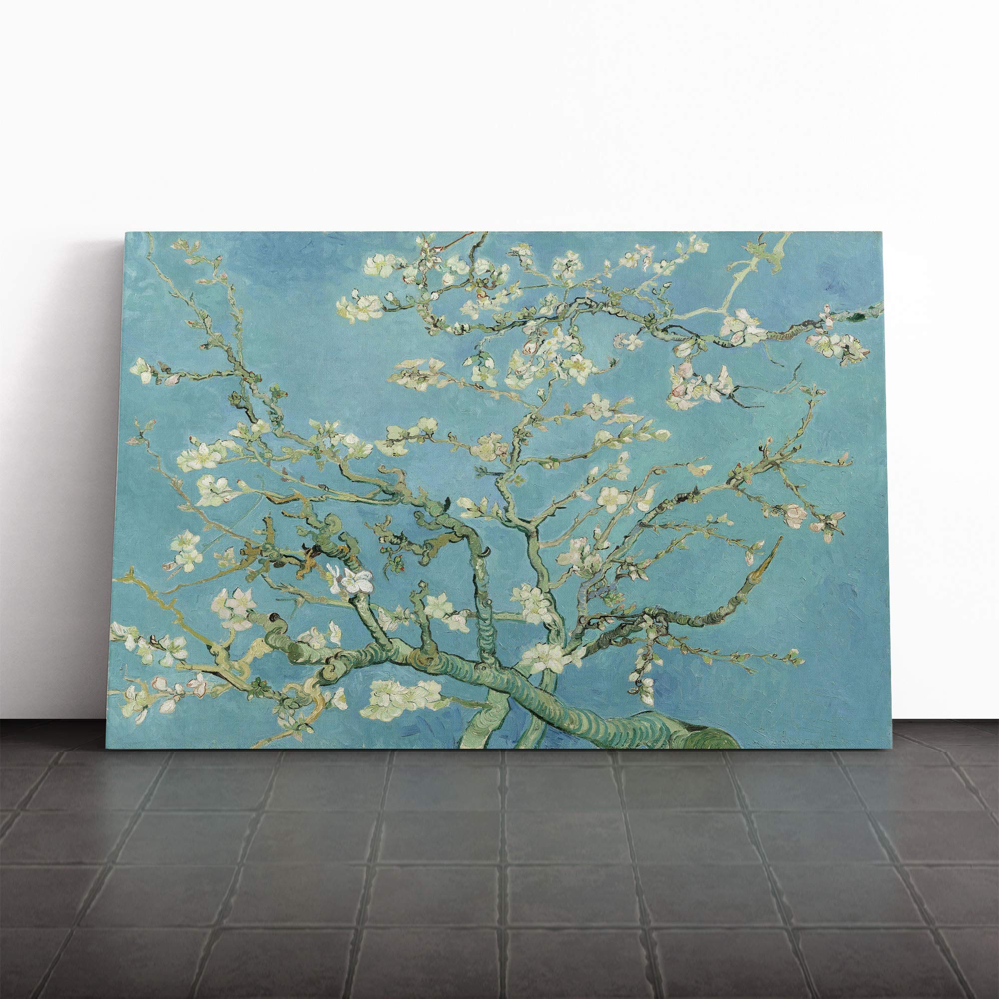 Vincent Van Gogh Blossoming Almond Branches (2) Canvas Print | Gallery Wrapped 30mm Frame Wall Art | 20x14 inches | Ready to Hang | Modern Picture | Living Room Bedroom Lounge Office