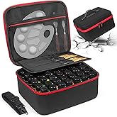 Acrylic Paint Organizer for 2 fl oz Bottles - Case for Apple Barrel/FolkArt/HissiCo - Storage for 42 Bottles, Craft Paint Organizer, Black