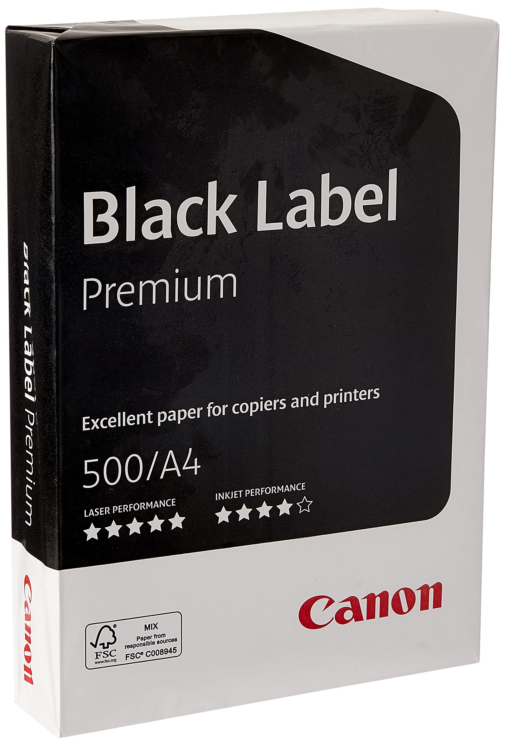 Canon Black Label Premium A4 75gsm FSC White (1 x 500 Sheets) Copier/Laser/Inkjet Paper