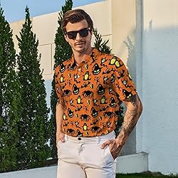 Xdceu Skull Golf Shirts for Men - Halloween