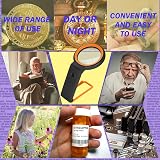 KIBTOY Magnifying Glass with Light and Stand 18 LEDs Folding Handheld Black view 8