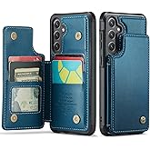 Vinich for Samsung Galaxy S24 Plus Wallet Case with Card Holder, RFID Blocking Credit Slots Kickstand Shockproof Phone Cover Fit for Galaxy S24 Plus 6.7" Blue
