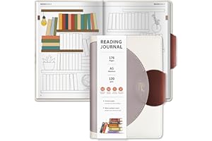BIROYAL Reading Journal with 52 Reviews & Progress Tracking - Book Journal Reading Log 176 Pages - A5 Hardcover Reading Tracker Journal - Gift for Book Lovers & Readers - Keeping Notes on Your Favorite Books