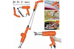 KKPOT 3 in 1 Electric Weed Burner,Electric Thermal Weeding Stick, Garden Weeder Tool with 5 Replacement Nozzles for Flame Weeding,Roofing,Melting Ice (Orange)