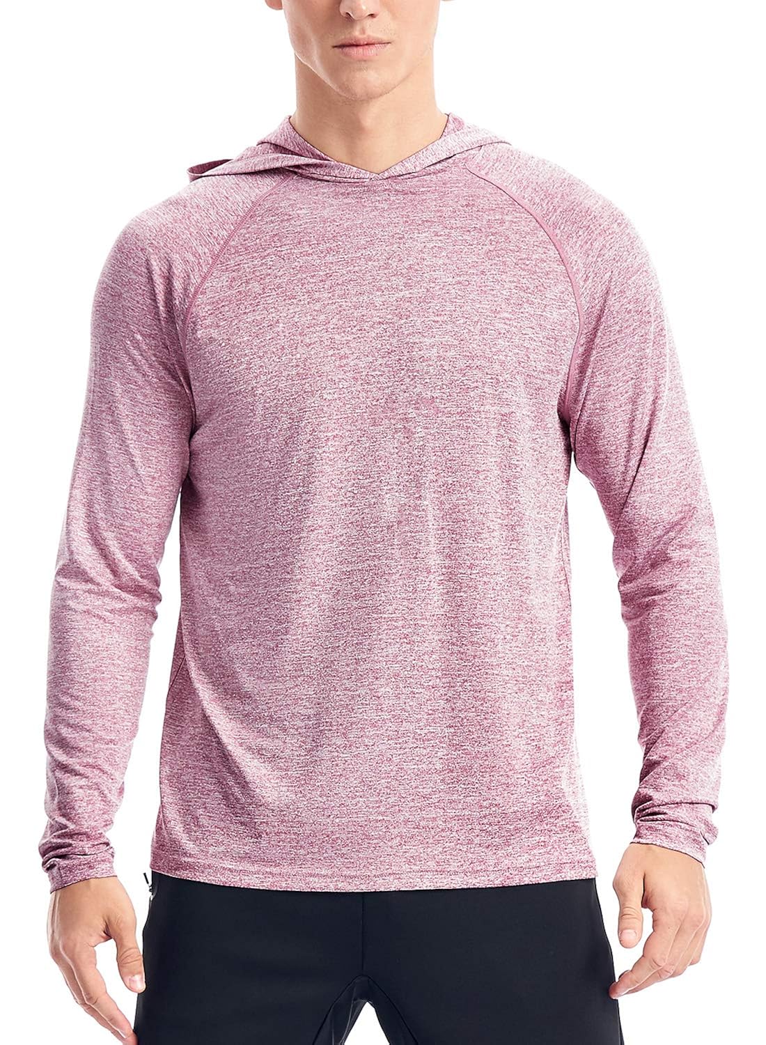Men's Lightweight Hoodie Dry Fit Long Sleeve Hooded Workout T Shirts