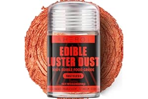 Aheroi Edible Glitter, 1 Pack Cocktail Glitter Shimmering Powder Glitter Luster Dust Sprinkles Drink Glitter 100% Food Grade Coloring Powder for Fondant, Cookie Cake Decor(Sunshine Orange, 4g/0.14oz)