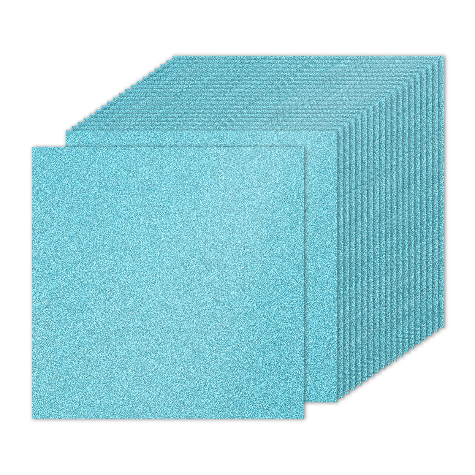PATIKIL 20 Sheets Light Blue Glitter Cardstock 10 x 10 in, Glitter Card Stock Paper Square Premium Sparkly Paper Craft Cardstock Paper 250gsm for Scrapbook Card DIY Art Wedding Party