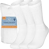 Special Essentials Diabetic Socks for Men & Women – 3 Pairs of Non-Binding Moisture-Wicking Neuropathy Socks – Crew Length