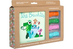 The Brushies Baby & Toddler Toothbrush & Storybook, Gift Set of 4 Brushes