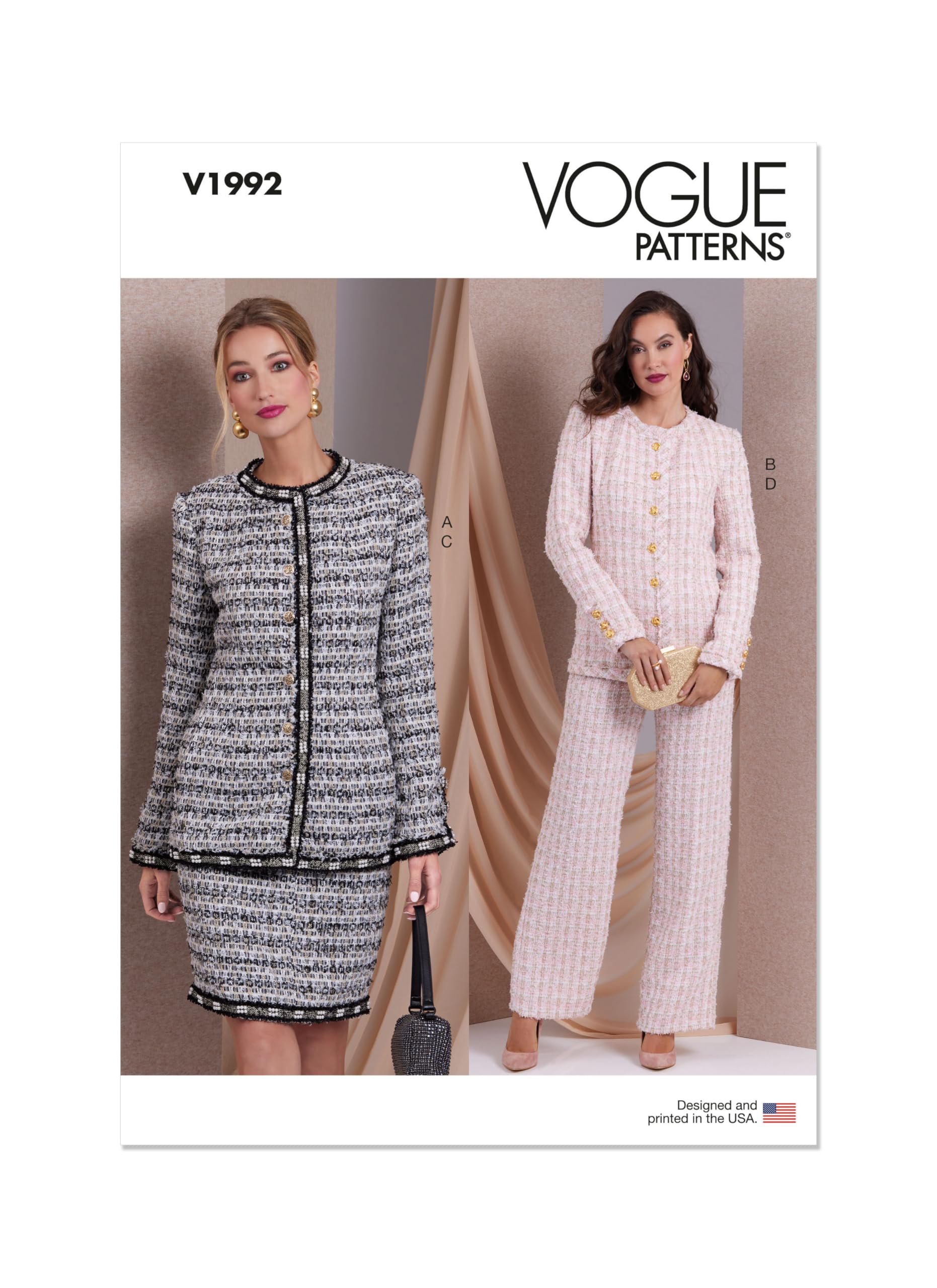 VOGUE PATTERNS V1992Y5 Misses' Jackets, Skirt and Trousers Y5 (18-20-22-24-26)