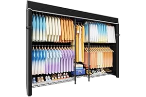 Ulif E12C Max Heavy Duty Closet Organizer System，Freestanding Clothing Rack, Adjustable Garment Rack 83" W x 16" D x 76.5" H 