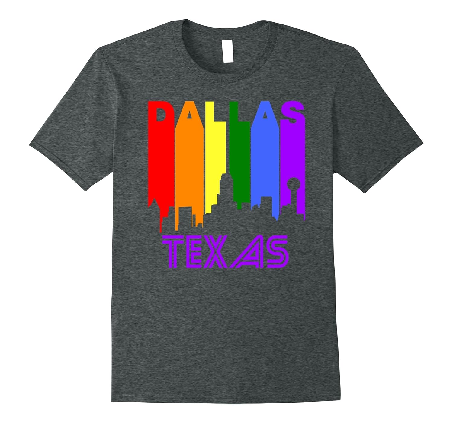 Dallas Texas LGBTQ Gay Pride Rainbow Skyline TShirtArt Artvinatee