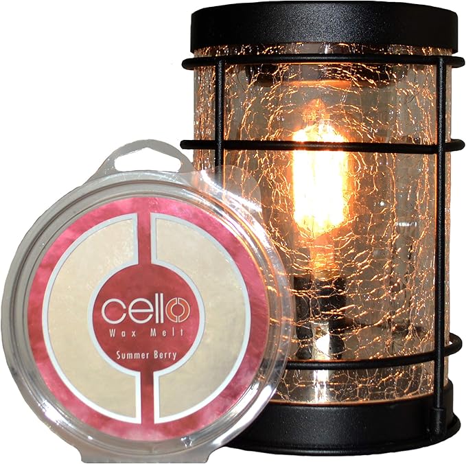 Cello Edison Electric Melt Burner Black Crackle with Cello Summer Berry