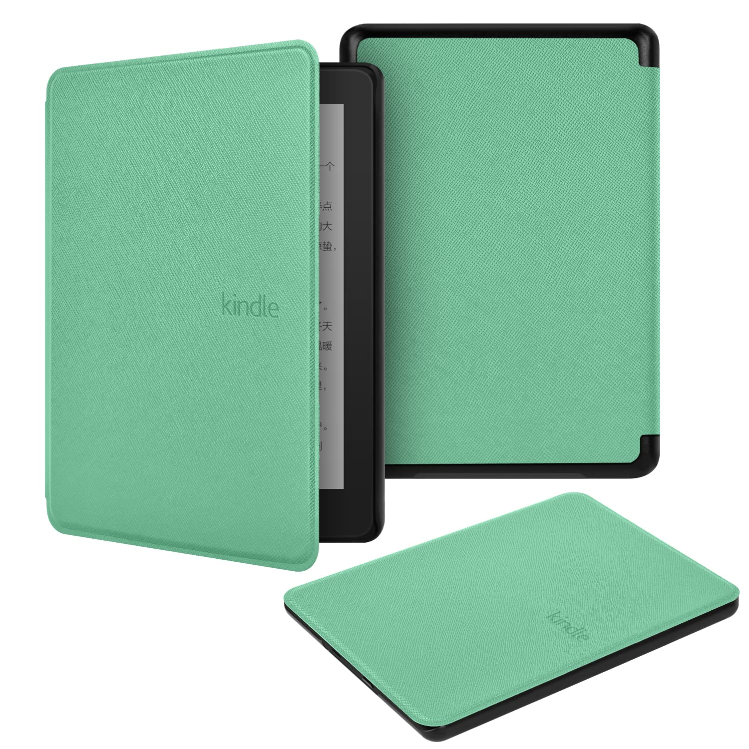 BYCeKe for 6" Kindle 11th Generation Case 2024/2022 (Model: RS23CV / C2V2L3) Slim PU Leather Shell Lightweight Smart Cover for 6 inch Kindle 2022 Case with Hand Strap Auto Wake/sleep, Dark Green