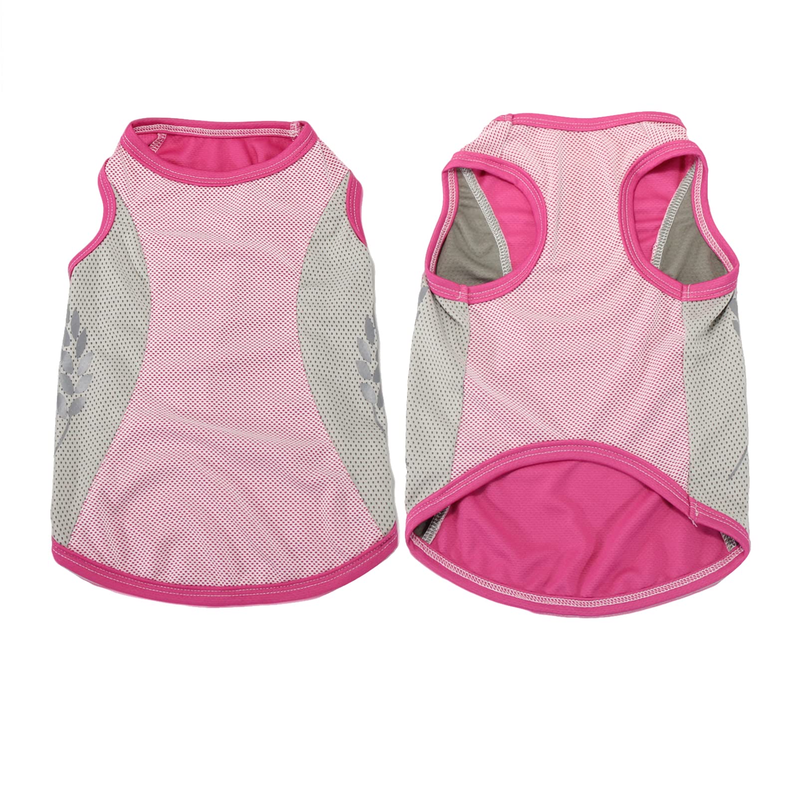 Runmeihe Dog Cooling Vest, Safe Dog Coat with Reflective Strip, Breathable Mesh Dog Clothes for Summer, Light Weight Cooling Dog Jacket (Pink-XL)