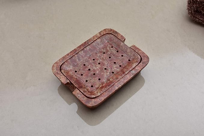 Kunhar Natural Marble Soap Dish for Bathroom/Marble Soap Dish for Bath Tub/Marble Soap Dish for Wash Basin Beautifully Crafted Bathroom Accessory