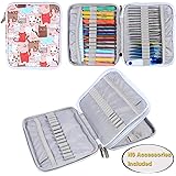 Teamoy Organiser Case for Interchangeable Circular Knitting Needles, Crochet Hooks and Knitting Accessories, Keep All in One Place and Easy to Carry, Cats Pink (No Accessories Included)
