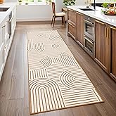 ROYHOME Modern Rug 2.5x8 Runners for Hallways, Abstract Kitchen Runner Rugs Non Slip Bath Runner, Rainbow Washable Rug for Bedroom, Soft Long Rugs for Entryway Bathroom Laundry Dorm, Orange
