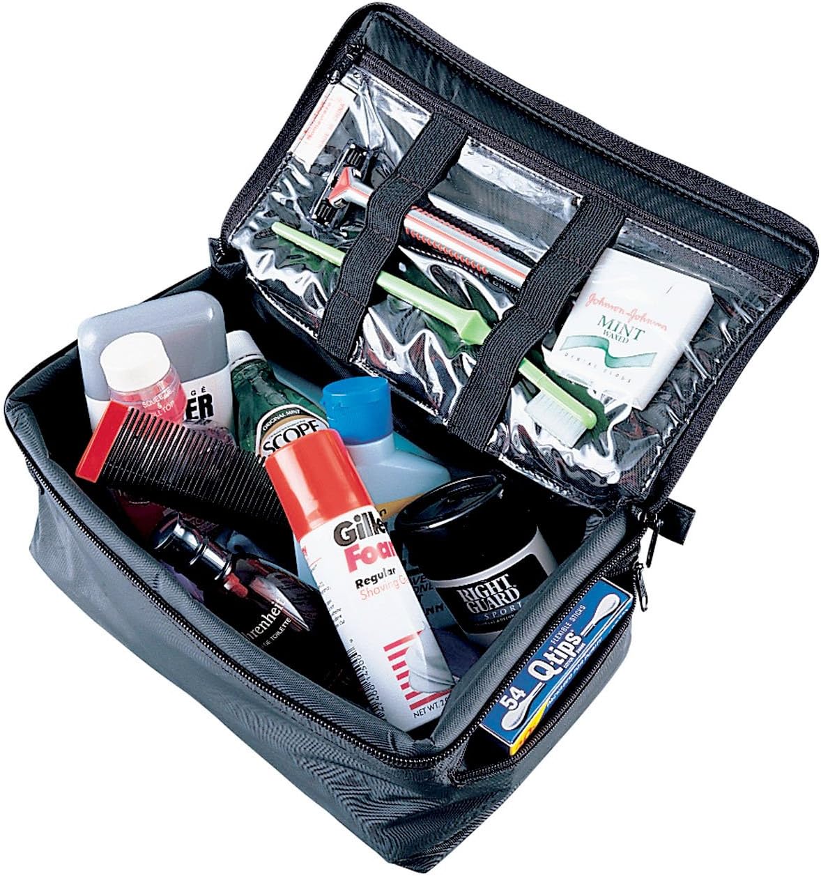Household Essentials 6706 Grooming Toiletry Travel Bag Organizer for Men and Women, Black, Pack of 1: Home & Kitchen