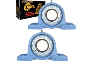 SGTR 2 Pack Heavy Duty UCP212-39 Pillow Block Bearing, 2-7/16 inch Bore, Self-Alignment, Industrial Grade, Super Protective Seal, Chrome Steel Bearing Units, Solid Cast Iron Units