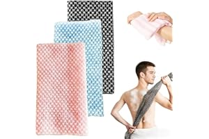 Hjhovexy 3 Pack Exfoliating Back Scrub Towel, Soft & Skin-Friendly Bath Towels for Body Cleansing, Long Shower Scrubber for B