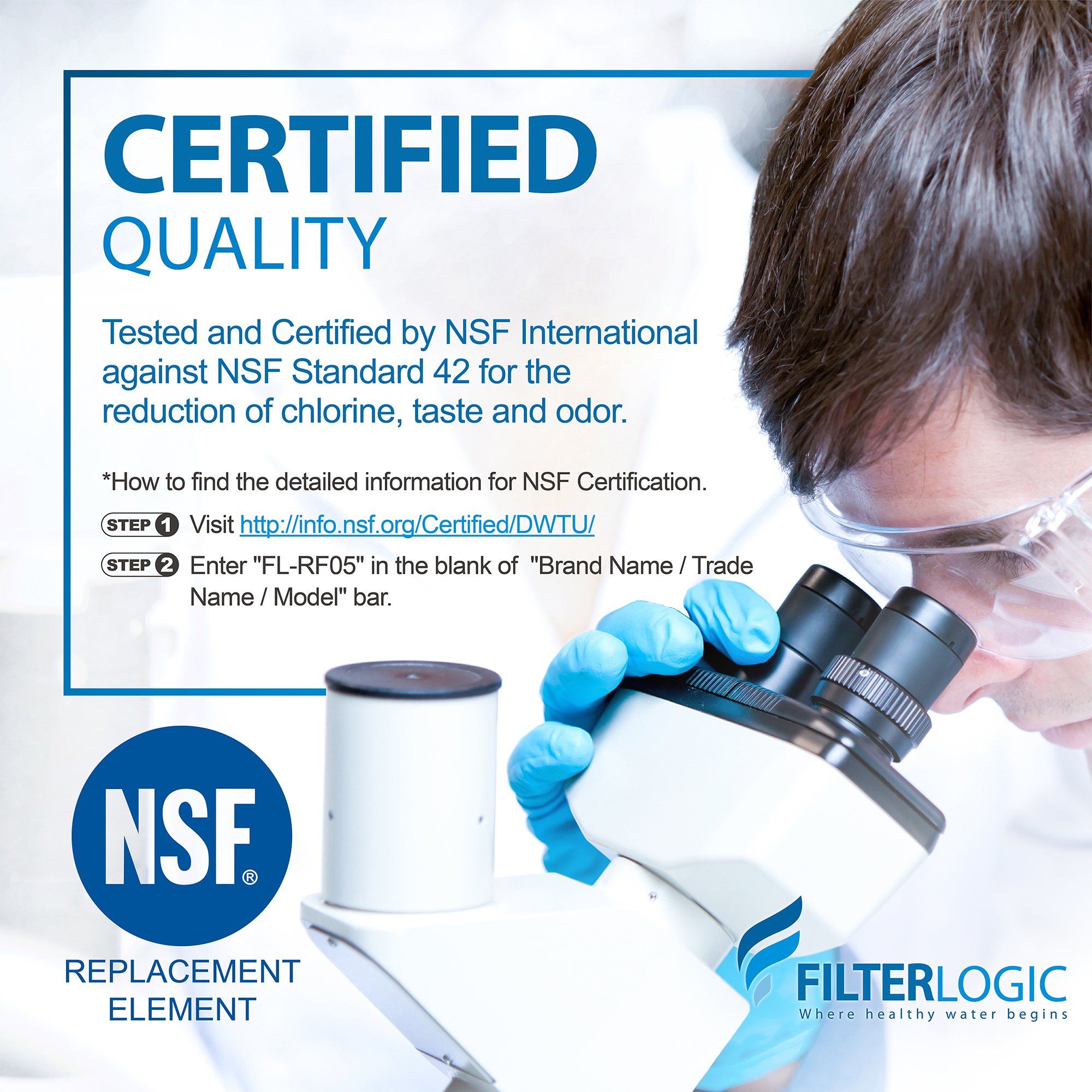 FilterLogic LT500P Replacement Refrigerator Water Filter, Compatible