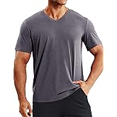MIER Mens Dry Fit V Neck T-Shirts Workout Soft Short Sleeve Moisture Wicking Running Athletic Gym Casual Tee Tops