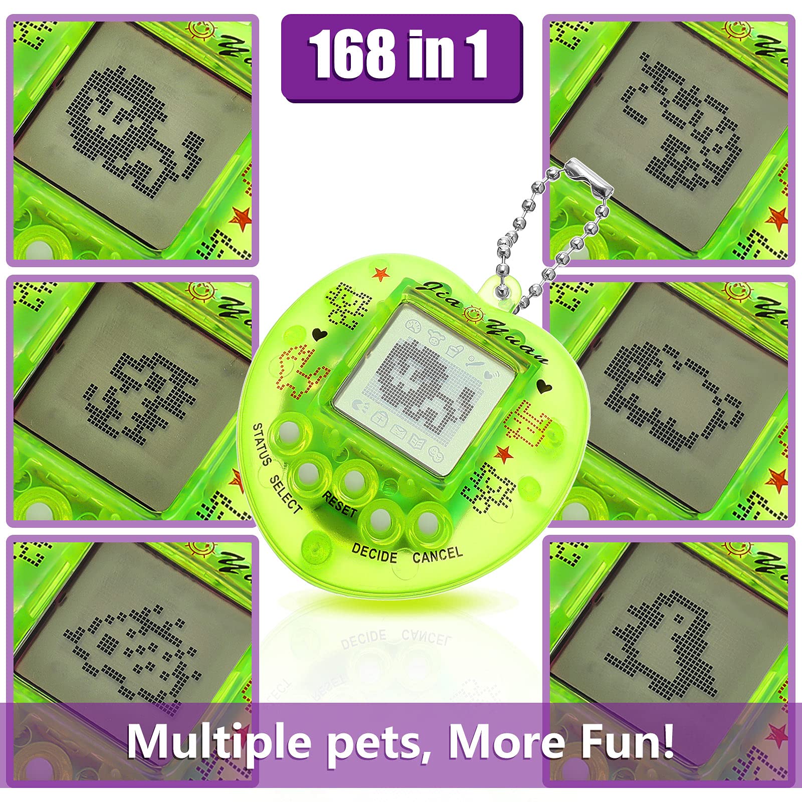 Sosation 3 Pcs Virtual Pets Keychain Virtual Electronic Digital Pets Keychain Christmas Party Favor Stuffers Retro Handheld Game Machine Nostalgic 90s Toy for Girls Boys Birthday Gift