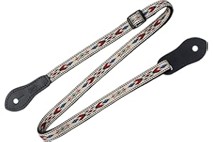1/2" Jacquard Weave Mandolin/ukulele Strap With Dual Leather Strap Pin Ends. Adjustable To 50"