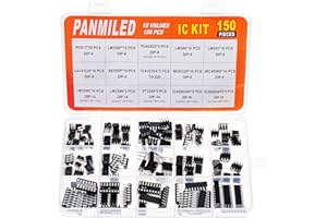 PANMILED 150 Pcs Opamp Timer Darlington Phototcoupler PC817 LM358P LM324N TDA2822 TDA2030A ULN2003AN ULN2803APG LM386 LM393 LM339N UA741CN NE555P NE5532P JRC4558D PT2399 IC Assortment Kit IC Sockets