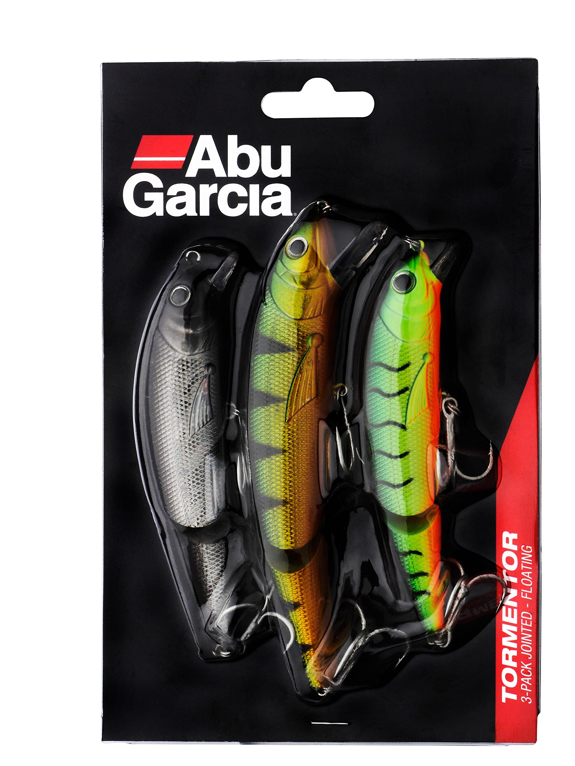 Abu Garcia Tormentor Jointed 3 Pack, Fishing Hook, Diving Vane Hard Lures with Wobble Action, PredatorFishing, Perch, Unisex, Assorted, Varied