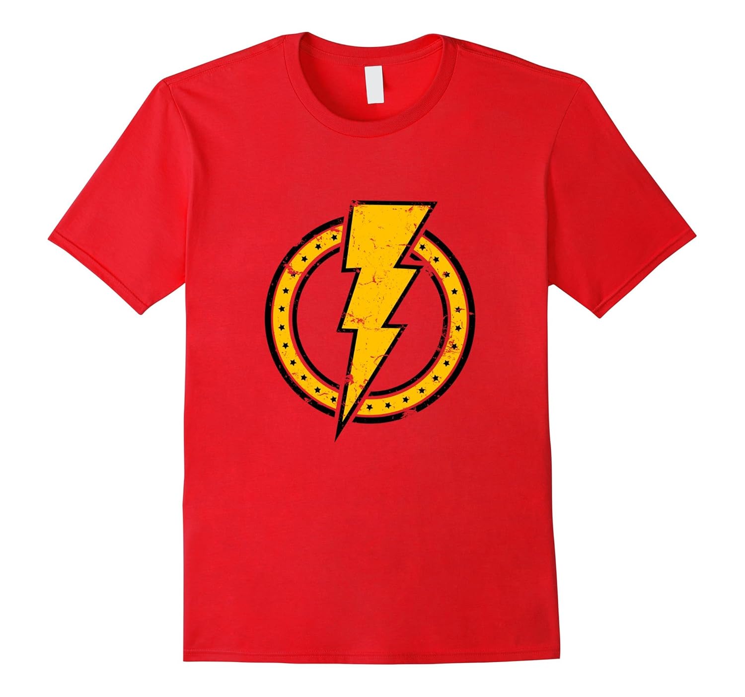 Thunderbolt Lightning Circle Stars Logo Classic Hero T-Shirt-ANZ