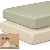 KeaBabies 2-Pack Fitted Crib Sheets for Boys, Girls, Baby - Soft Bamboo Viscose Cotton, 52x28 Standard Crib Mattress Sheets, Toddler Bed Mattress Cover, Gender Neutral, Breathable, Durable (Avocado)