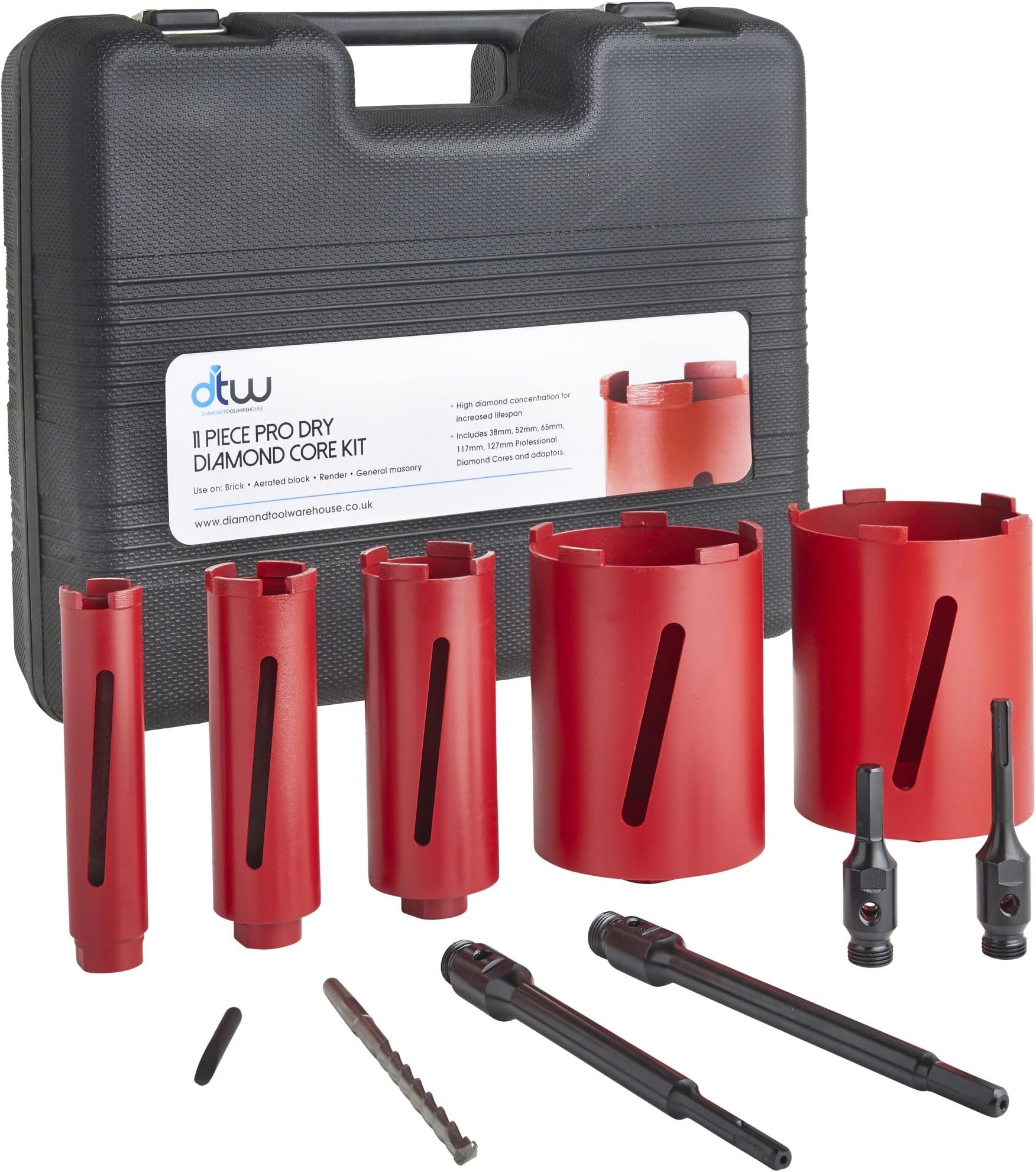 DTW Dry Diamond Core Drill Bit Plumbers/Builders Premium Segment Hole Cutter