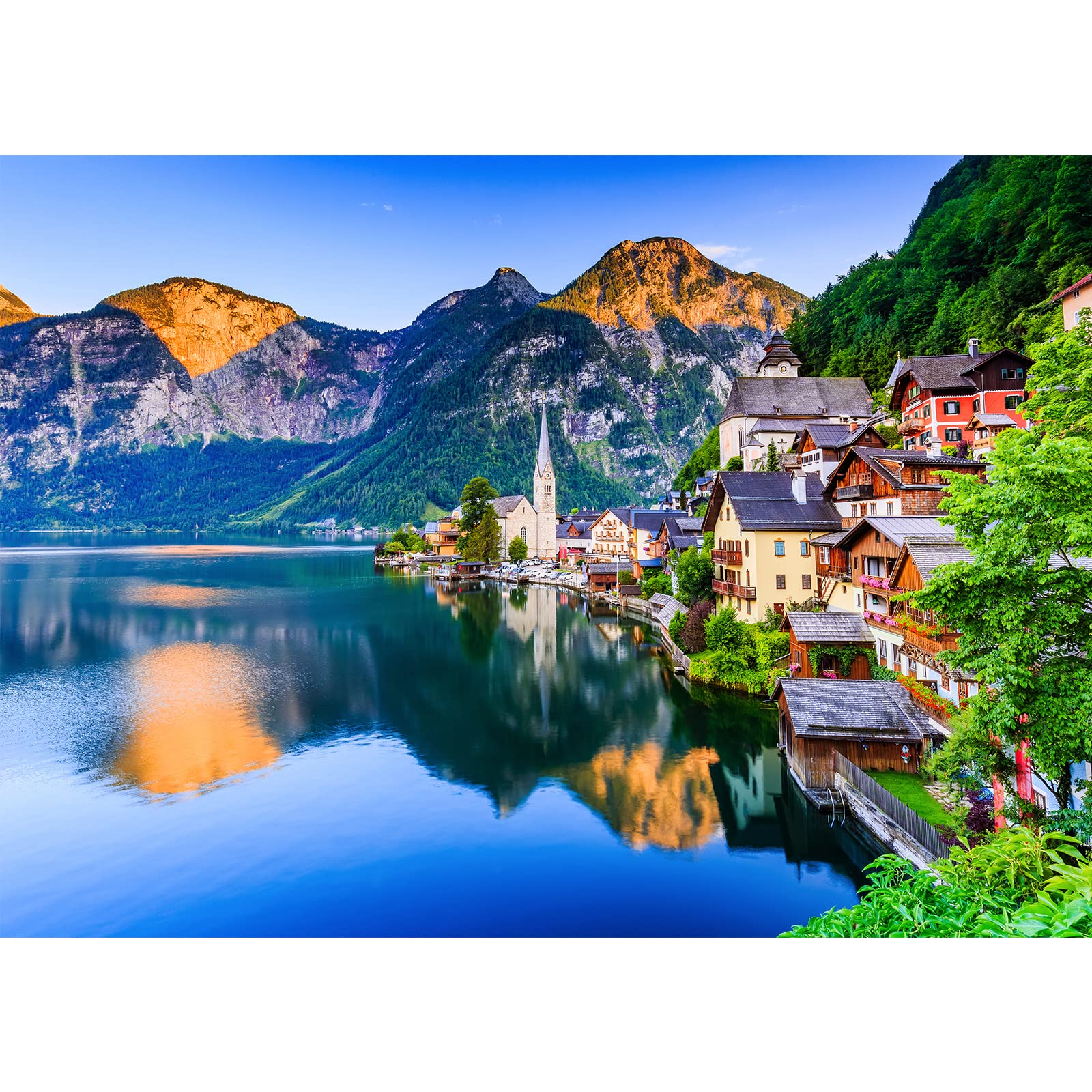 HUADADA Jigsaw puzzles for adults 1000 piece jigsaw puzzles for adults Challenging Game （Hallstatt village） (GSDZ0132-001) — image 1